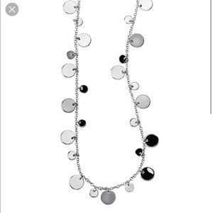 Lia Sophia long drop confetti necklace in silver